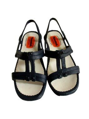 True Vintage Sandals 6 US 23 mexico Sandak Molded Rubber Blue Bety NOS